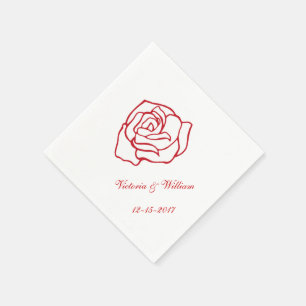 Personalized Rose Wedding Napkins