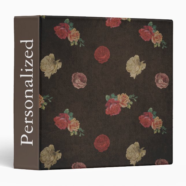 Personalized Roses Floral Binder (Front/Spine)