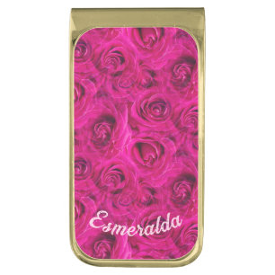PERSONALIZED ROSES GOLD FINISH MONEY CLIP