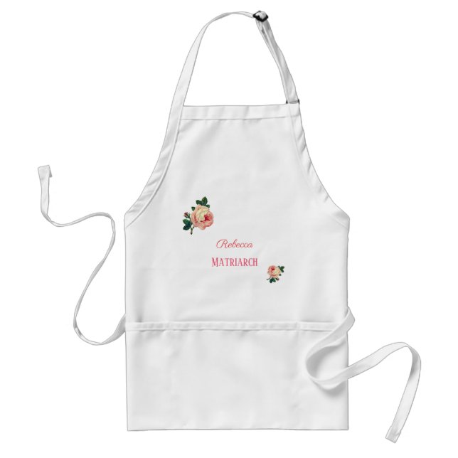 Personalized Roses Matriarch Mother Adult Apron (Front)