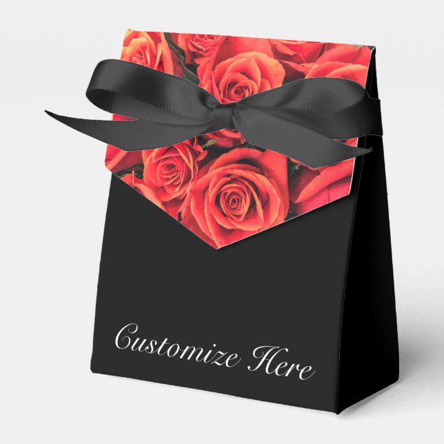 Personalized Roses Tent Favor Box (Front Side)