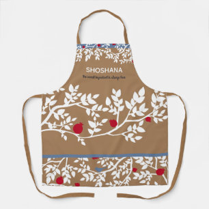 Personalized Rosh Hashanah Modern Botanical Apron
