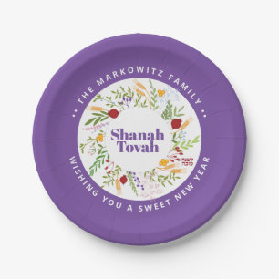 Personalized Rosh Hashanah Shanah Tovah Paper Plates