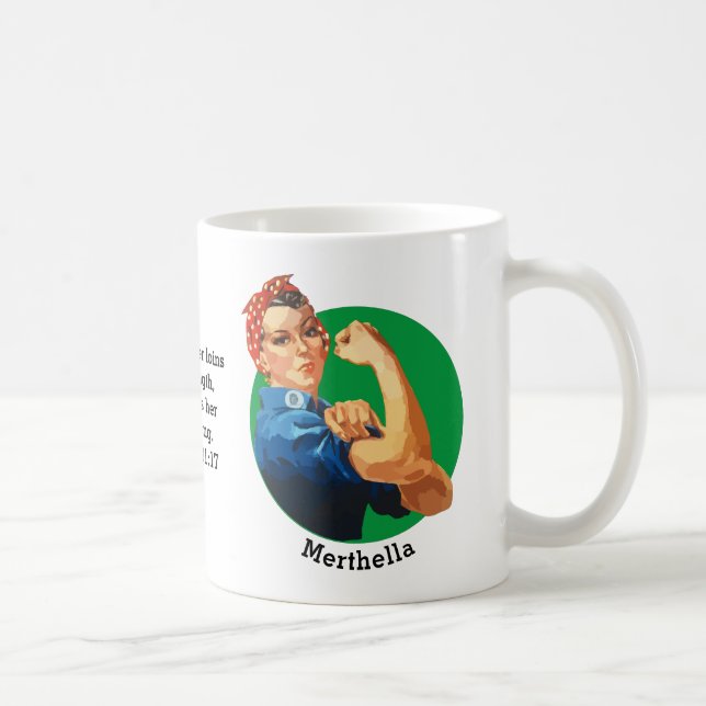 Personalized ROSIE RIVETER Christian  Coffee Mug (Right)