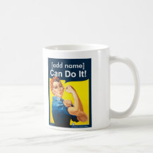 Personalized Rosie the Riveter "Can do it!" mug