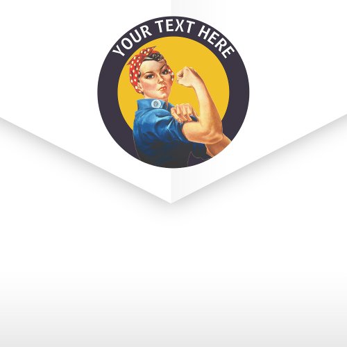 Personalized Rosie the Riveter Custom Vintage Classic Round Sticker