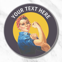 Personalized Rosie the Riveter Custom Vintage Coaster