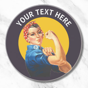 Personalized Rosie the Riveter Custom Vintage Coaster