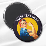 Personalized Rosie the Riveter Custom Vintage Magnet<br><div class="desc">Add your own text to this customizable Rosie the Riveter design.</div>