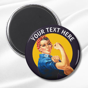Personalized Rosie the Riveter Custom Vintage Magnet