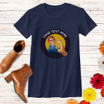 Personalized Rosie The Riveter Custom Vintage Navy T-shirt at Zazzle