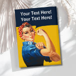 Personalized Rosie the Riveter Vintage Retro Button<br><div class="desc">Add your own text to this customizable Rosie the Riveter design.</div>