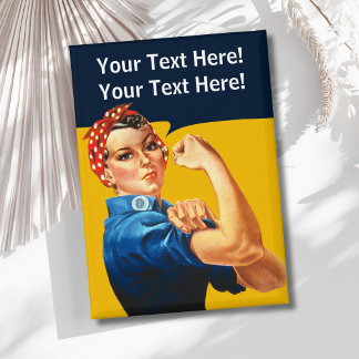 Personalized Rosie the Riveter Vintage Retro Button