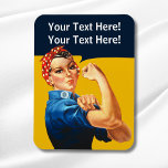 Personalized Rosie the Riveter Vintage Retro Magnet<br><div class="desc">Add your own text to this customizable Rosie the Riveter design.</div>