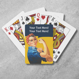 Personalized Rosie the Riveter Vintage Retro Poker Cards