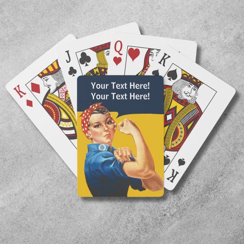 Personalized Rosie the Riveter Vintage Retro Poker Cards