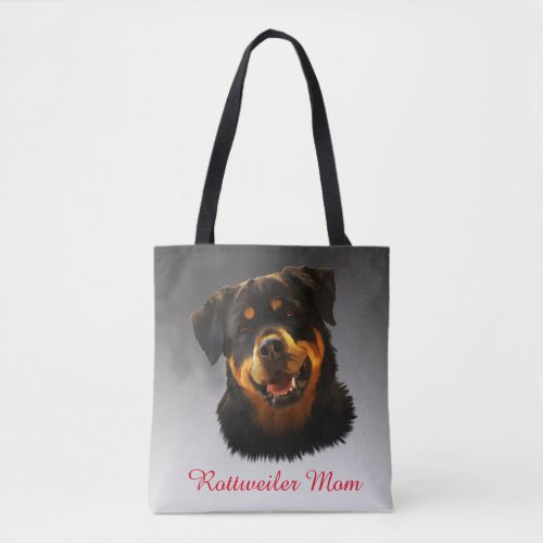 Personalized Rottweiler Dog Color Art Portrait Tote Bag