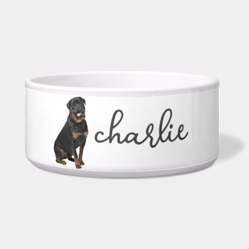 Personalized Rottweiler Food Bowl