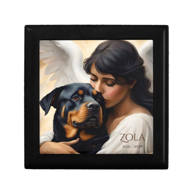 Personalized Rottweiler Memorial Keepsake  Gift Box (Front)
