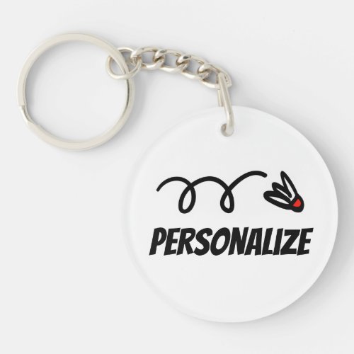 Personalized round acrylic badminton keychain