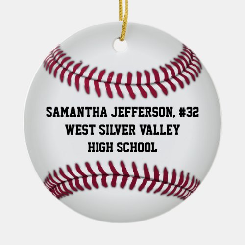 Personalized Round Baseball Sports Ornament