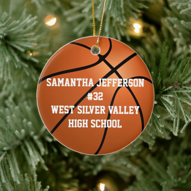 Personalized Round Basketball Sports Ornament (Tree)