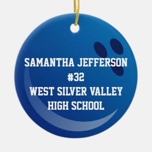 Personalized Round Bowling Ball Sports Ornament