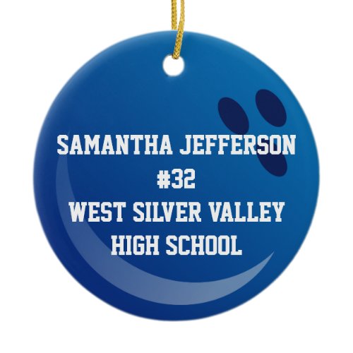 Personalized Round Bowling Ball Sports Ornament