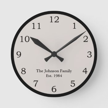 Personalized Round Clock by Ladiebug at Zazzle