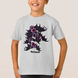 Personalized Round-Eyed Spooky Cute Bats  T-Shirt