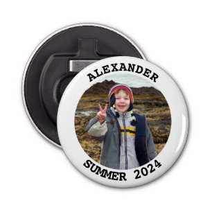 Personalized Round Family Photo Bottle Opener