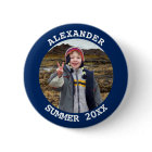 Personalized Round Family Photo Navy Blue