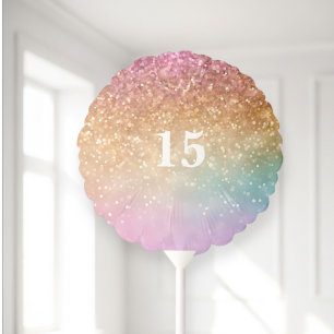 Personalized Round Glitter Balloon with Custom Age