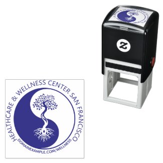 Personalized Round Healthcare Business Logo & URL Self-inking Stamp