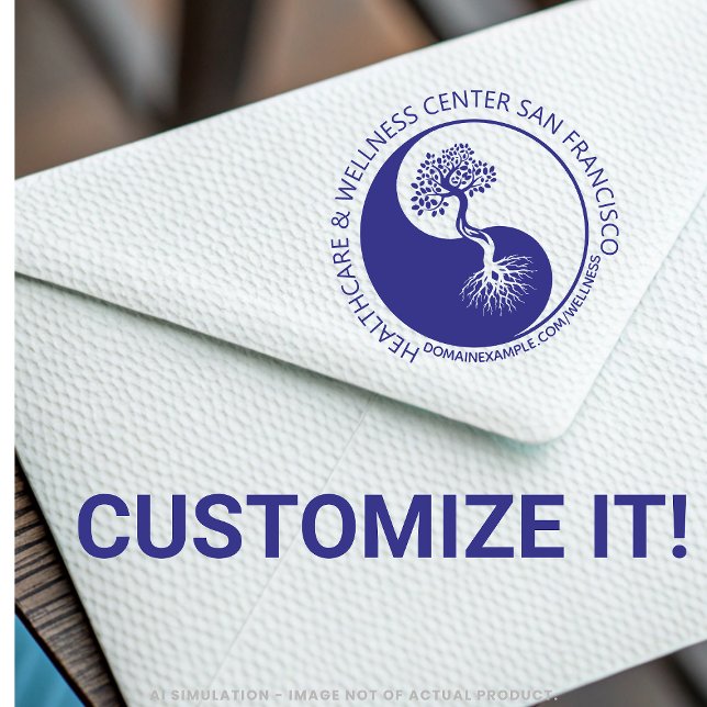 Personalized Round Healthcare Business Logo & URL Self-inking Stamp (Creator Uploaded)