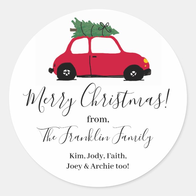 Personalized Round Holiday Gift Stickers (Front)
