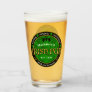 Personalized, Round Irish Pub Logo Glass