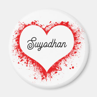 personalized Round Magnet of heart Shape