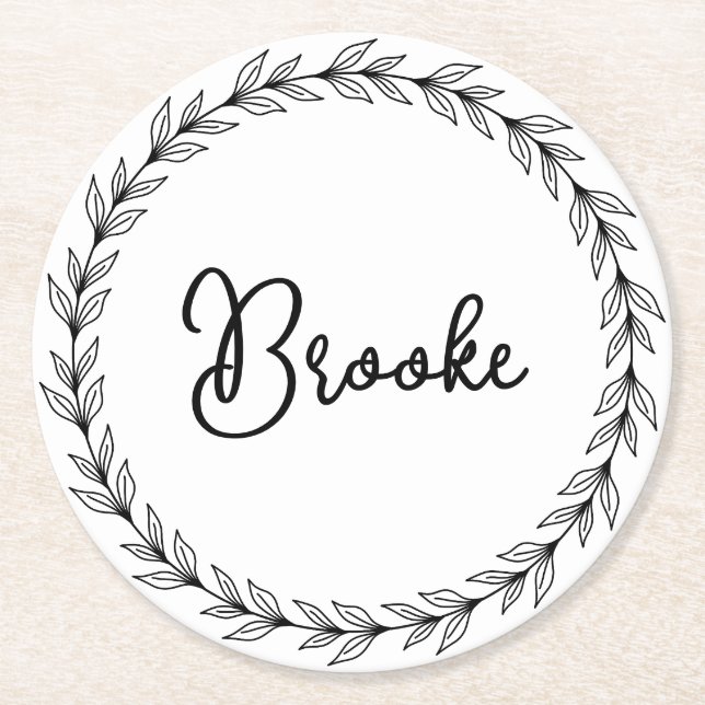 Personalized Round Paper Coaster (Front)