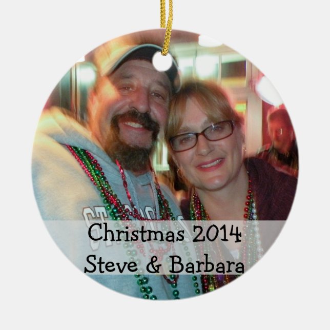 Personalized Round Photo Christmas Ornament (Front)