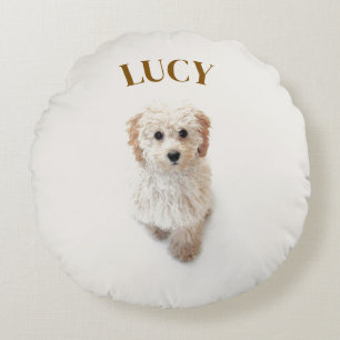 Personalized Round Pillow – Dog & Name Pillow