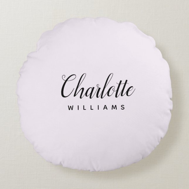Personalized Round Pillow – Pink Pastel Monogram  (Front)