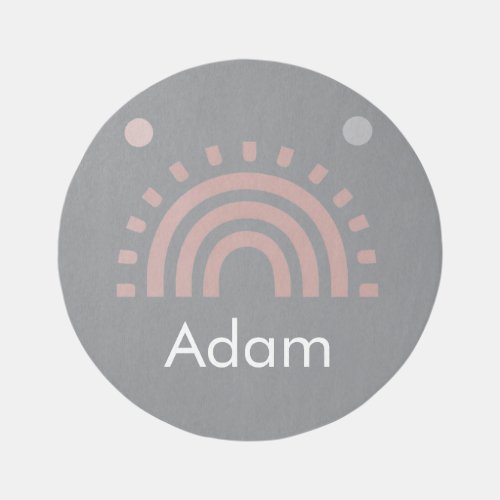 Personalized Round Rainbow Rug