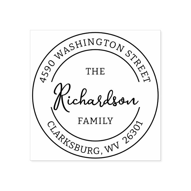 Personalized Round Return Address Rubber Stamp (Imprint)