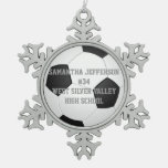 Personalized Round Soccer Ball Sports Snowflake Pewter Christmas Ornament
