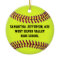 Personalized Round Softball Sports Ornament