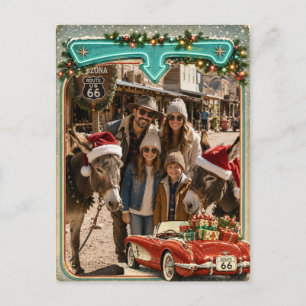 Personalized Route 66 Holiday Greeting Postcard