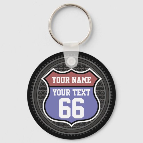 Personalized Route 66 Keychain