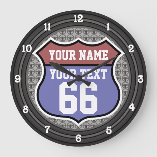 Personalized Route 66 Large Clock