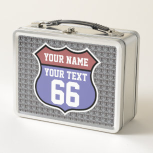 Personalized Route 66 Metal Lunch Box